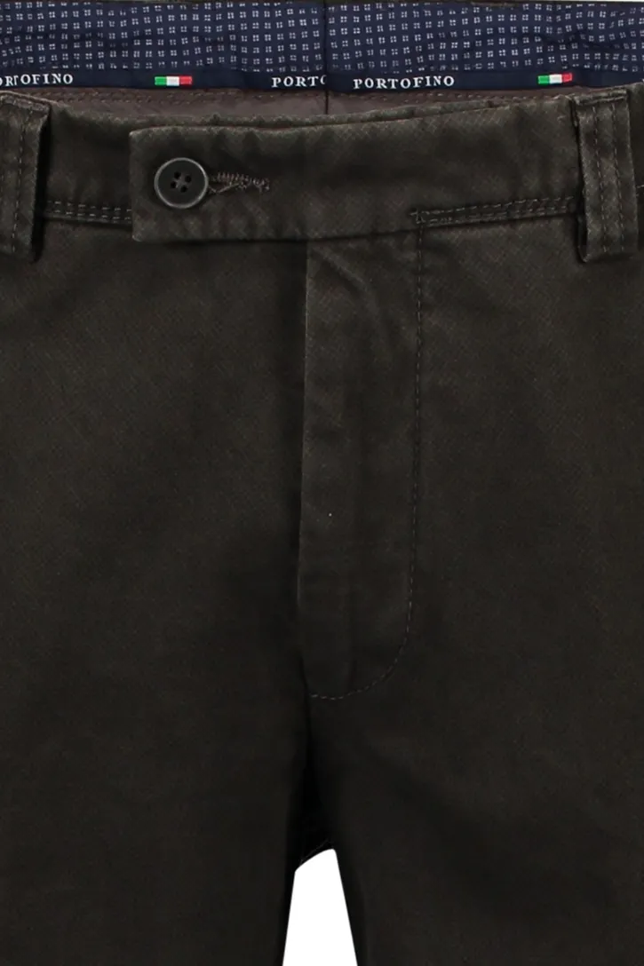Portofino broek slim fit donkerbruin