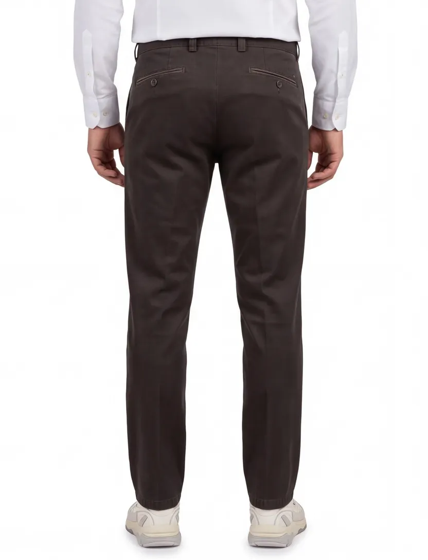 Portofino broek slim fit donkerbruin