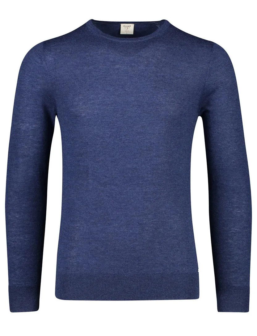 Olymp Level 5 pullover scheerwol navy ronde hals