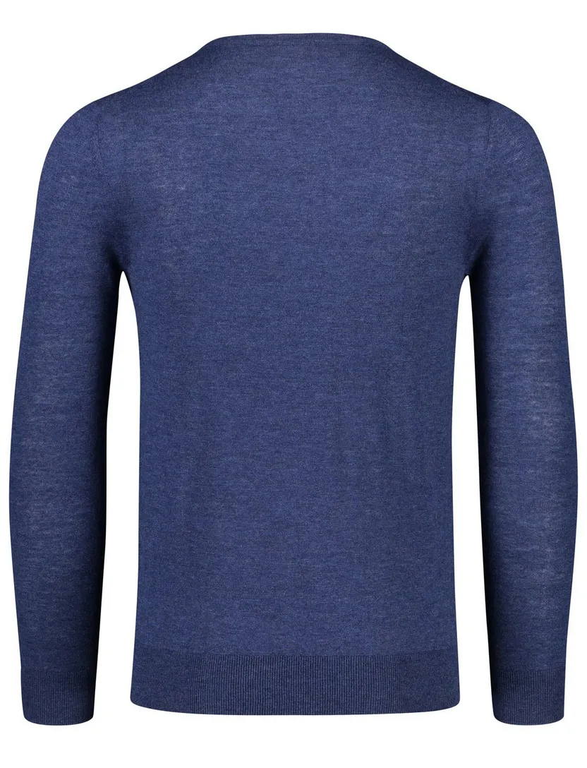 Olymp Level 5 pullover scheerwol navy ronde hals