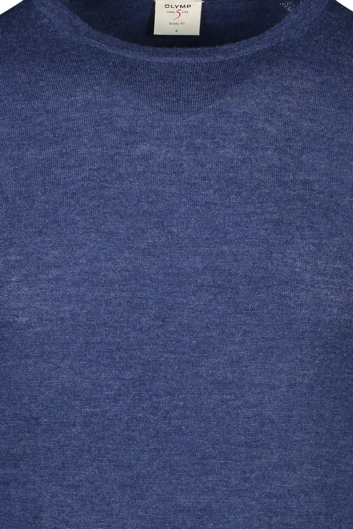 Olymp Level 5 pullover scheerwol navy ronde hals