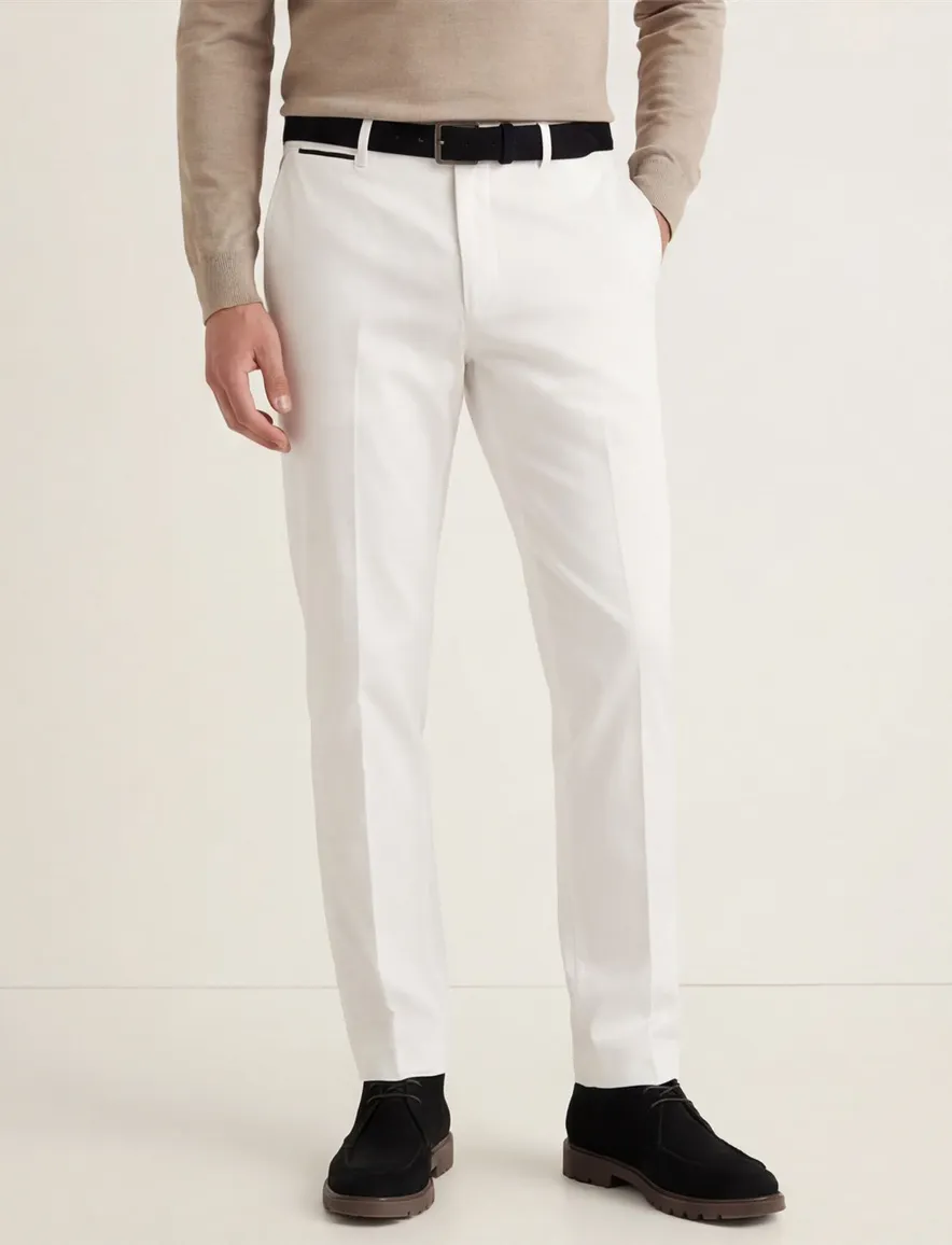 Hiltl pantalon wit katoen Peaker-S