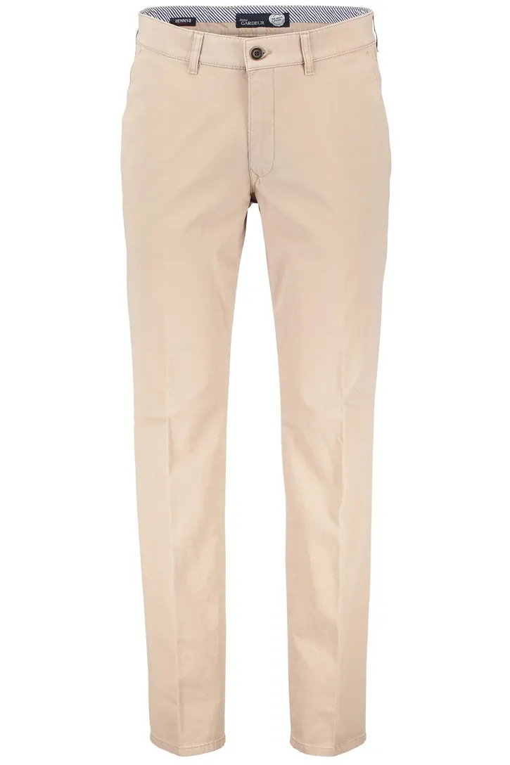 Gardeur broek Benny beige flatfront katoen