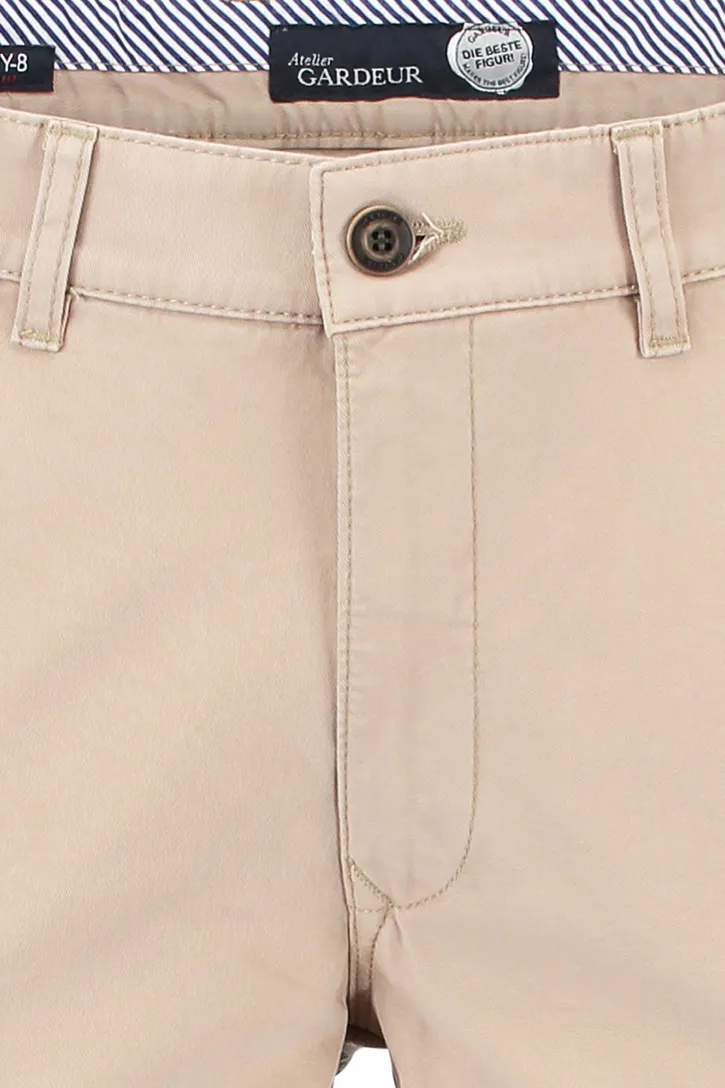 Gardeur broek Benny beige flatfront katoen