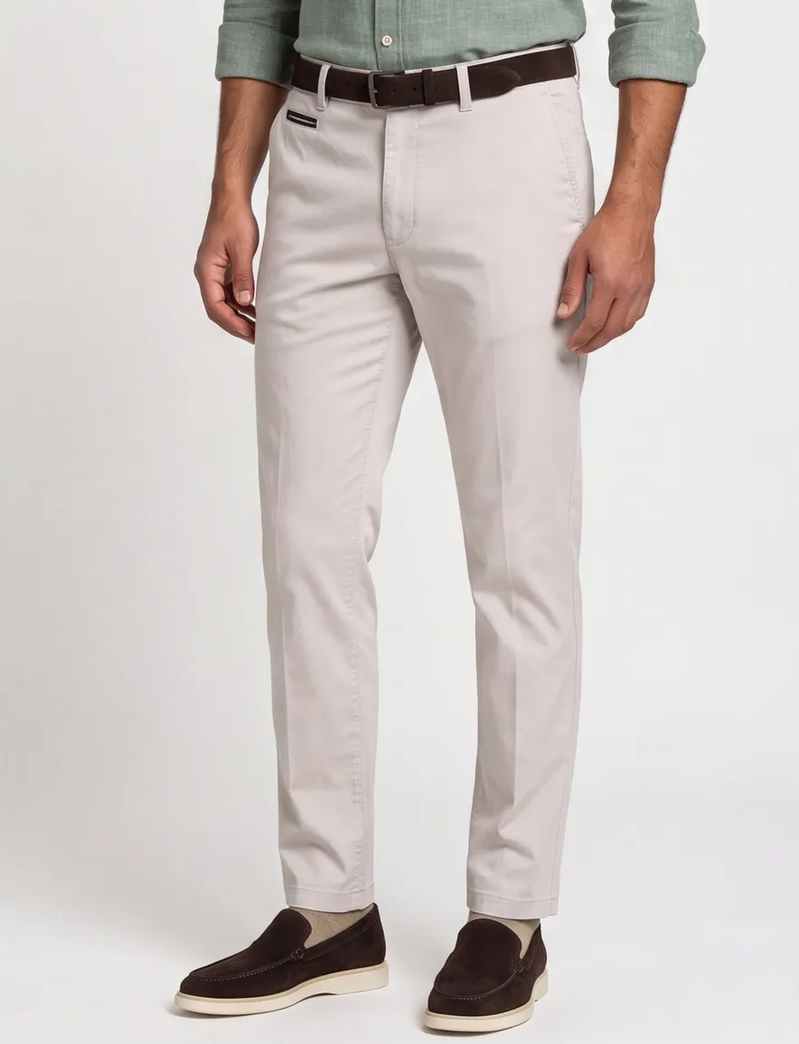 Gardeur benny 3 Pantalon katoen licht beige