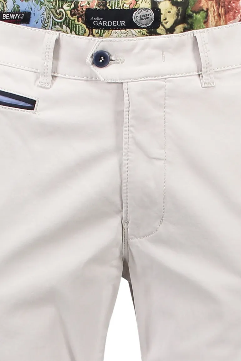 Gardeur benny 3 Pantalon katoen licht beige
