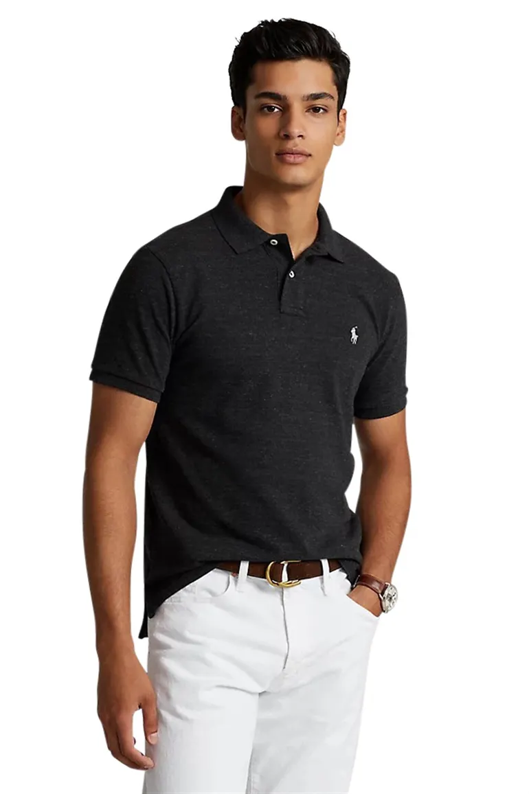 polo Polo Ralph Lauren grijs effen katoen slim fit