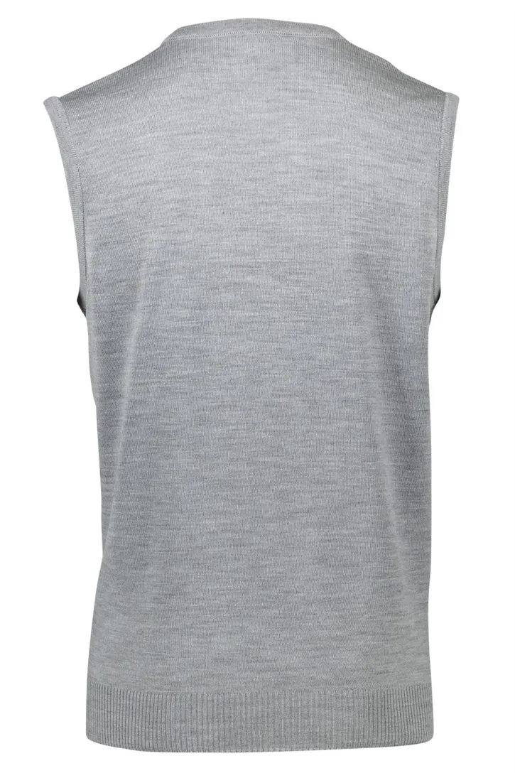 Maerz slipover grijs melange classic fit merinowol