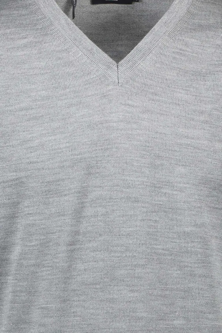 Maerz slipover grijs melange classic fit merinowol