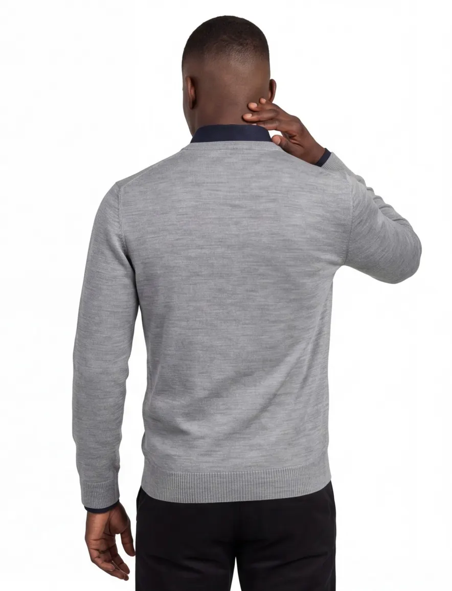 Maerz pullover mercury grey merinowol classic fit