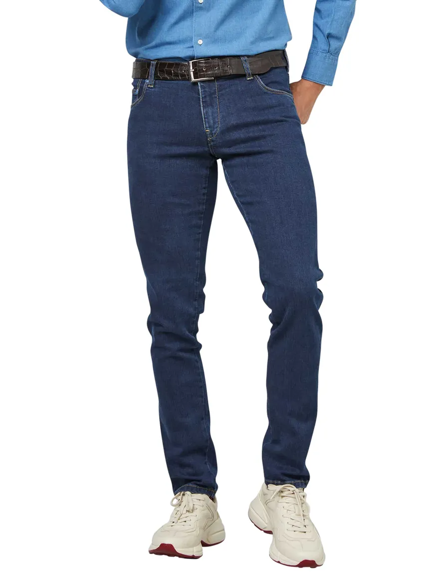 Meyer nette jeans navy 5-pocket effen denim