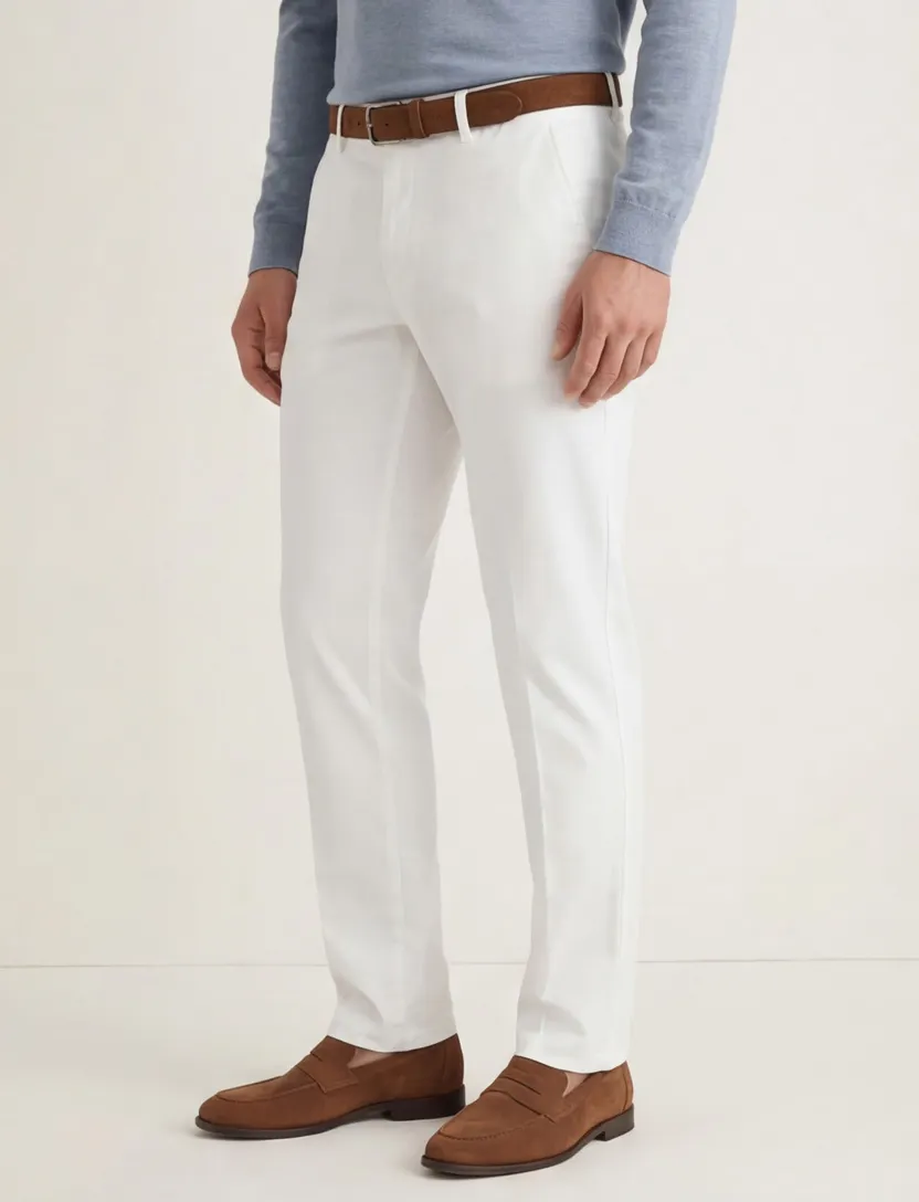 M.E.N.S. katoenen broek wit Madison
