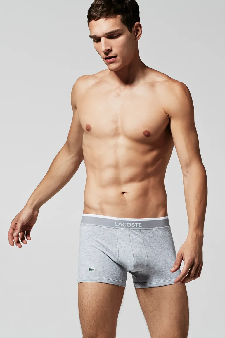 Boxershort Lacoste grijs melange duoverpakking