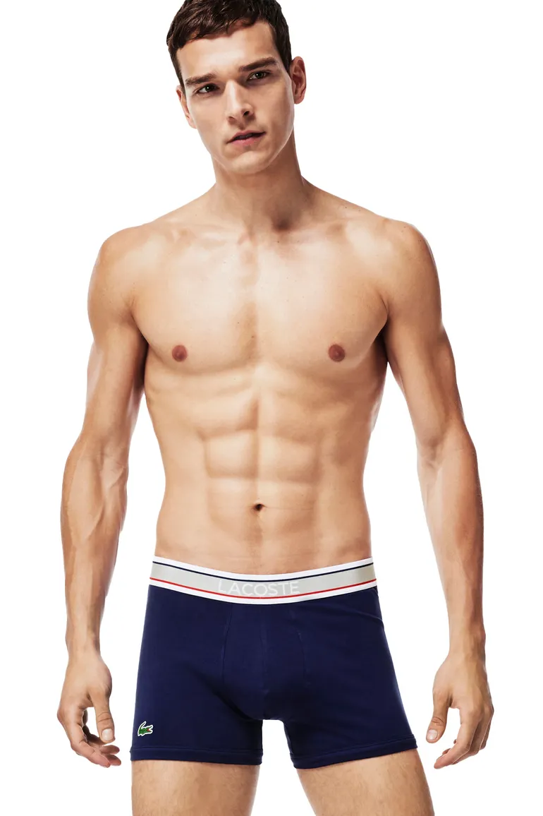 Lacoste boxershorts grijs/rood/nayv 3-pack