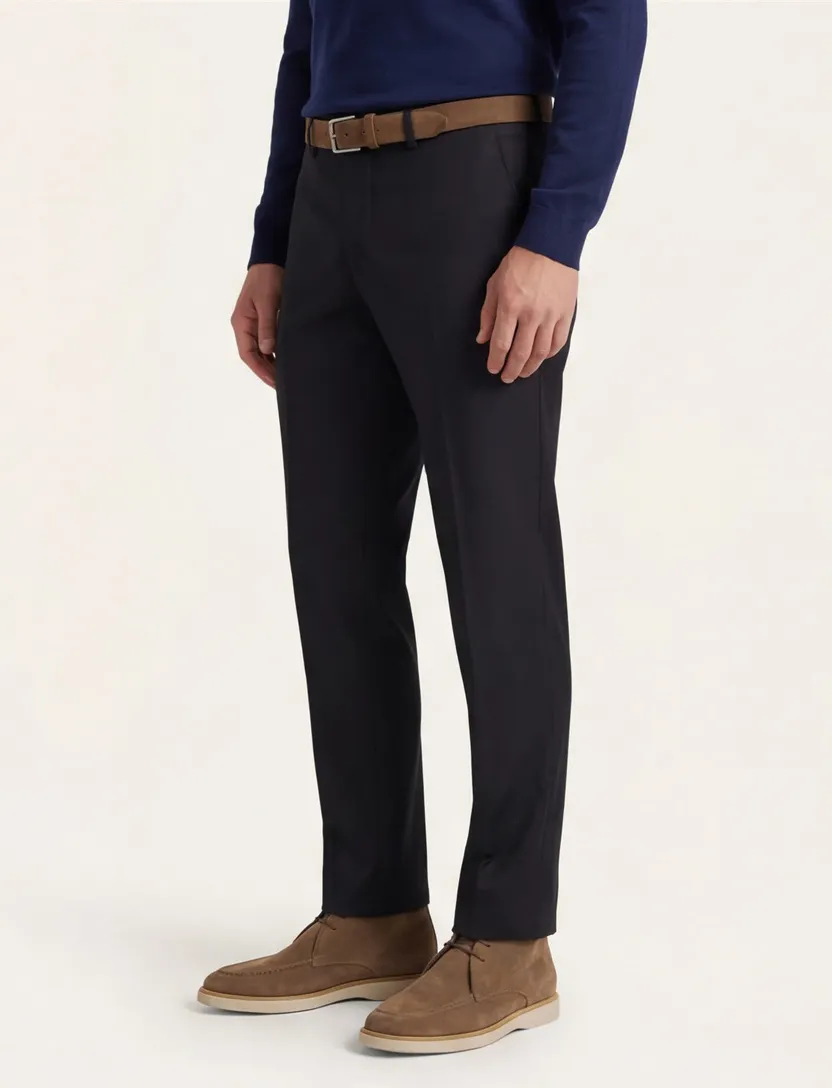M.E.N.S. wollen pantalon Madison donkerblauw