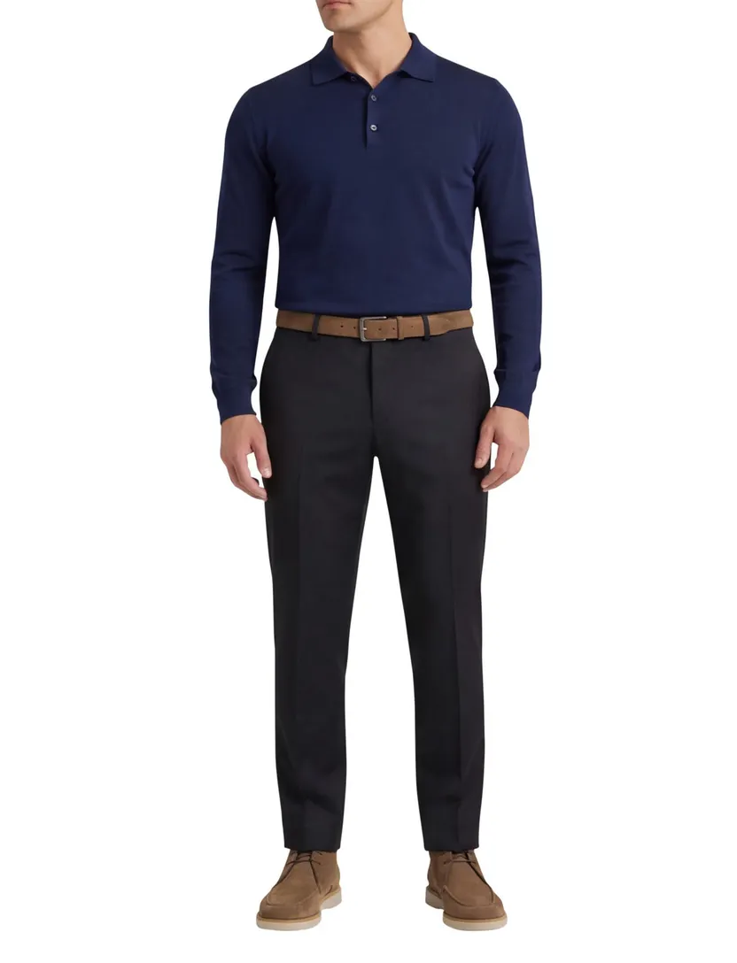M.E.N.S. wollen pantalon Madison donkerblauw