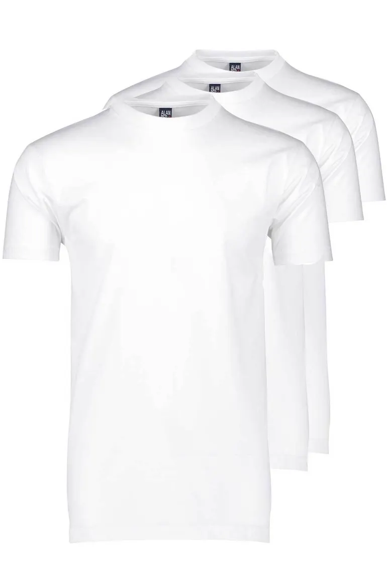 Alan Red t-shirt Virgina wit effen katoen 3-pack