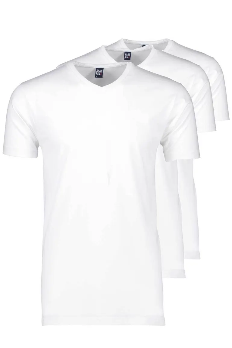 Alan Red West Virgina t-shirt wit effen katoen 3-pack
