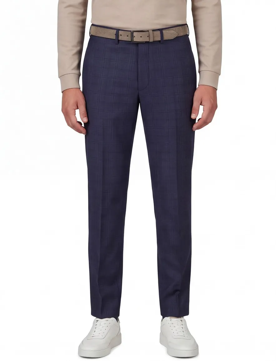 Dressler pantalon Mix & Match donkerblauw ruit wol