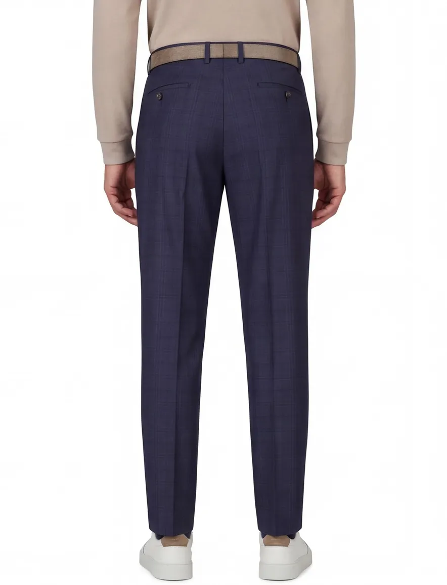 Dressler pantalon Mix & Match donkerblauw ruit wol