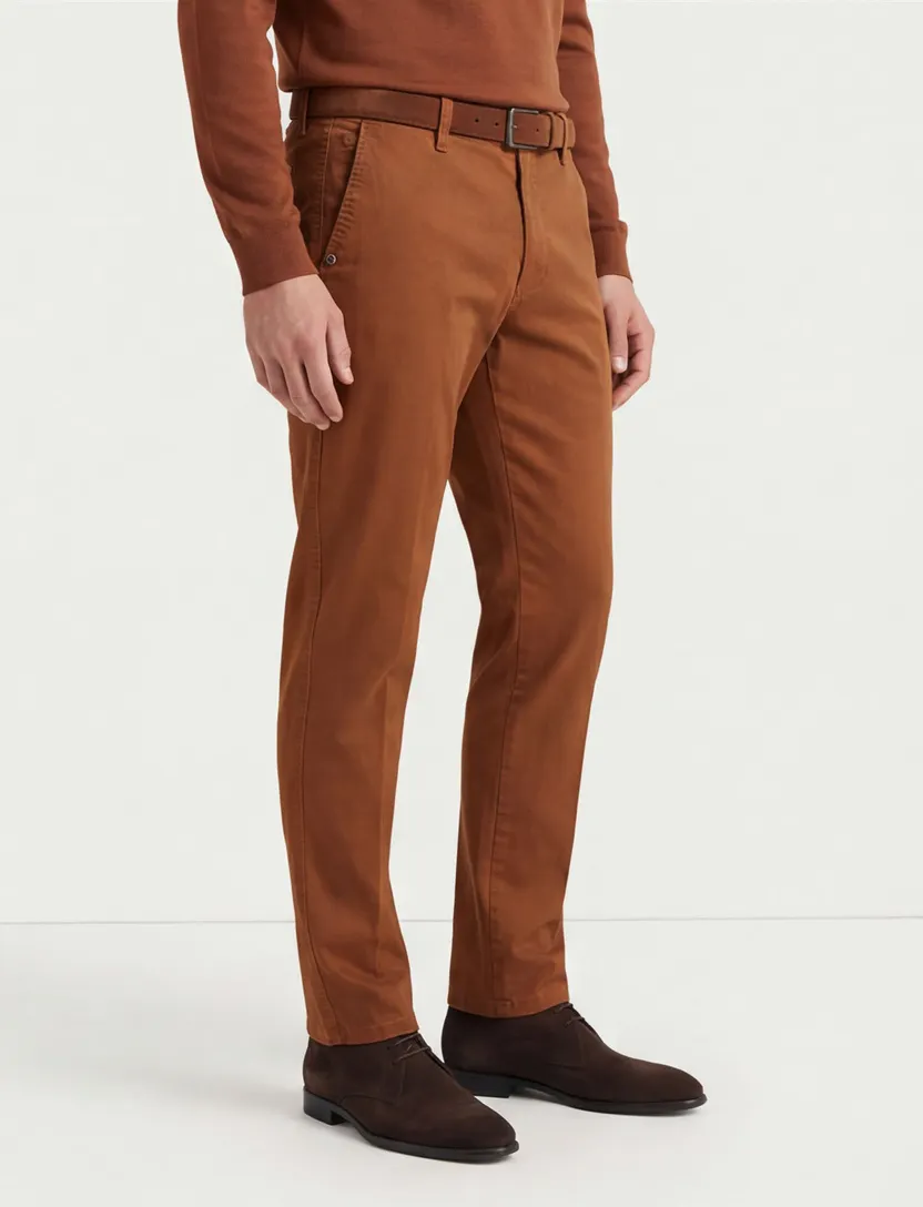M.E.N.S. pantalon Madison oranje katoen-stretch