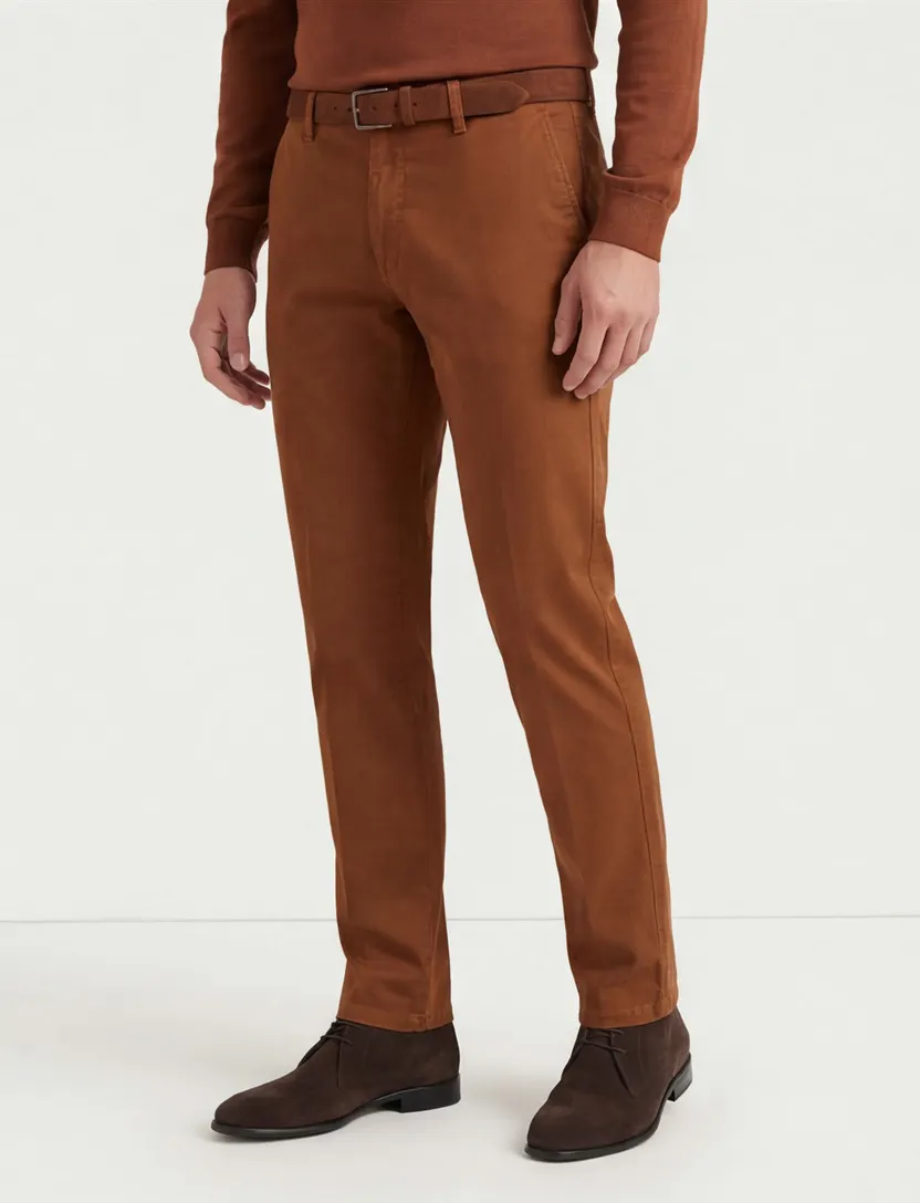 M.E.N.S. pantalon Madison oranje katoen-stretch