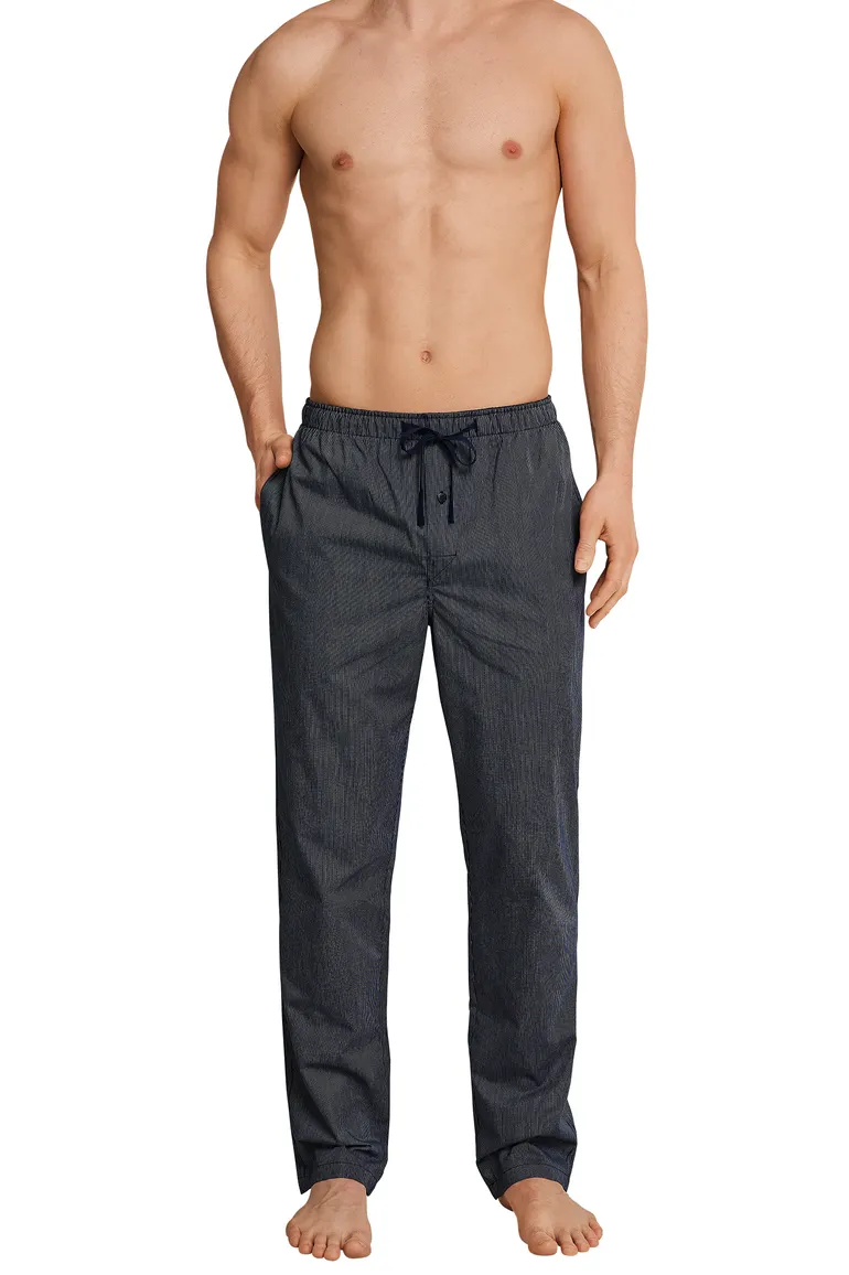 Mix & Relax Schiesser pyjamabroek lang gestreept blauw