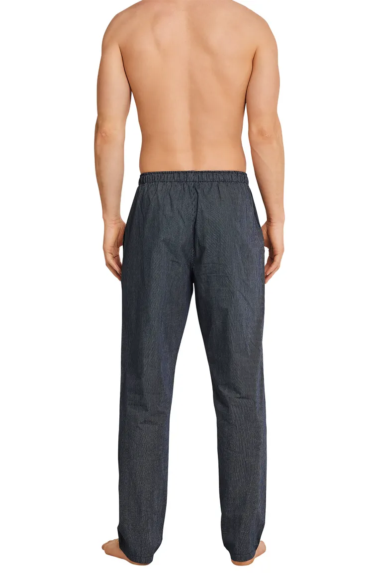 Mix & Relax Schiesser pyjamabroek lang gestreept blauw