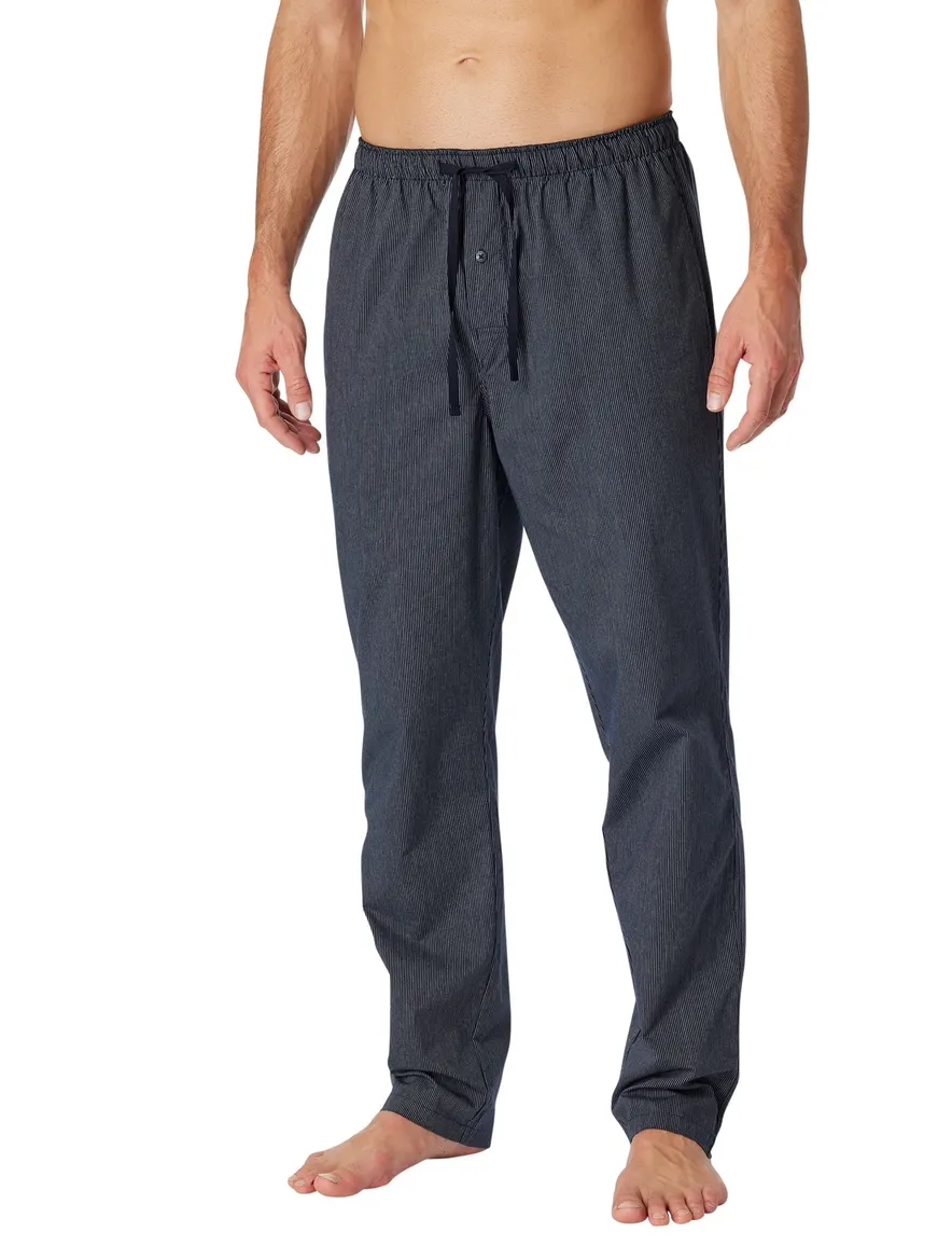 Mix & Relax Schiesser pyjamabroek lang gestreept blauw