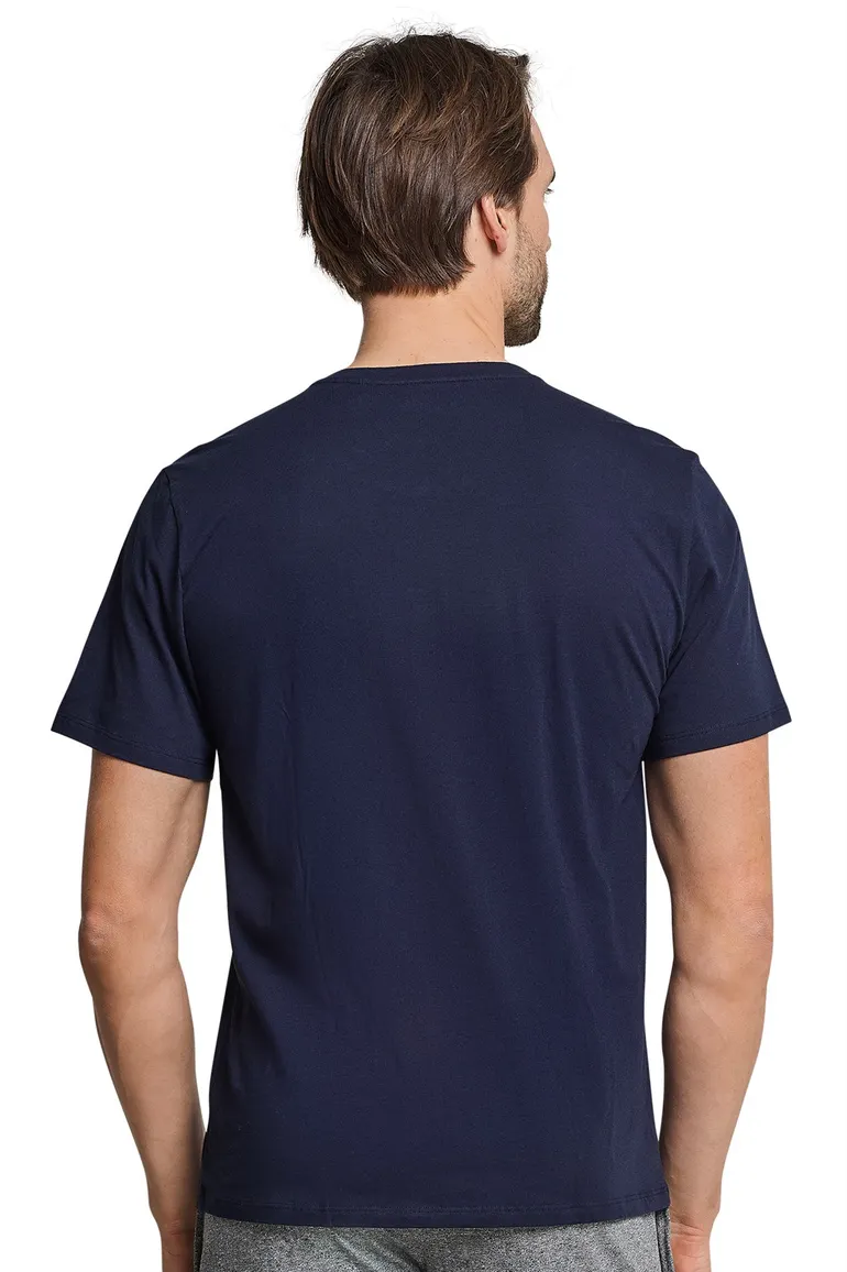 Navy pyjamashirt Schiesser korte mouw Mix & Relax