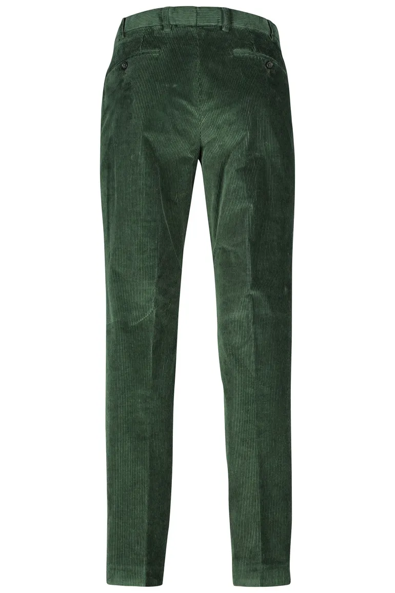 Hiltl ribbroek modern fit Parma groen flatfront