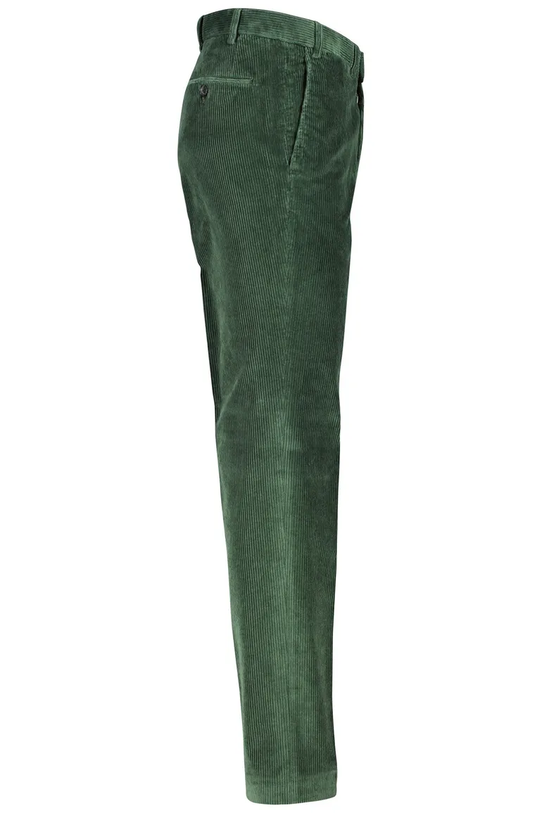 Hiltl ribbroek modern fit Parma groen flatfront