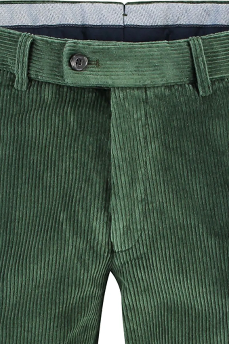 Hiltl ribbroek modern fit Parma groen flatfront