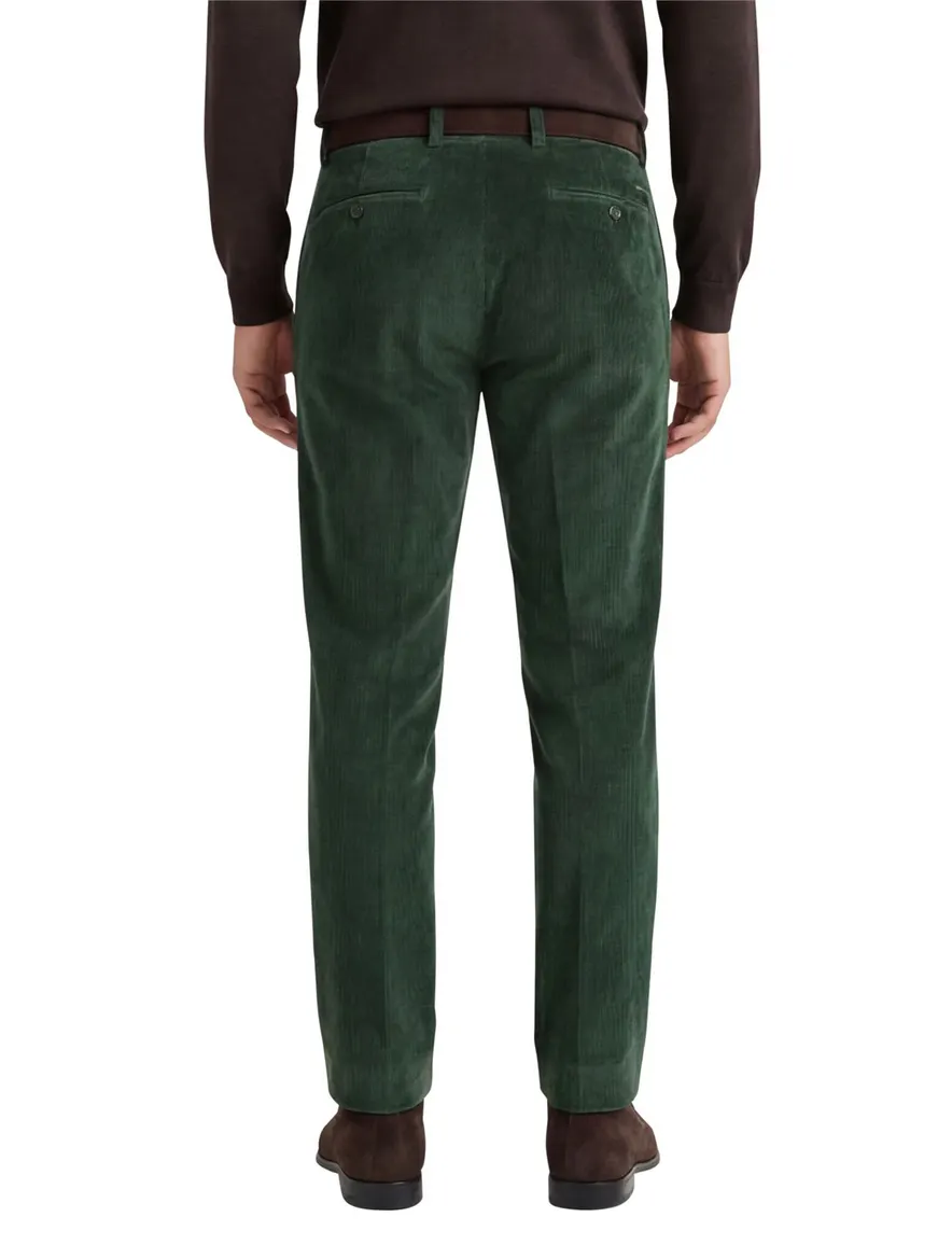 Hiltl ribbroek modern fit Parma groen flatfront