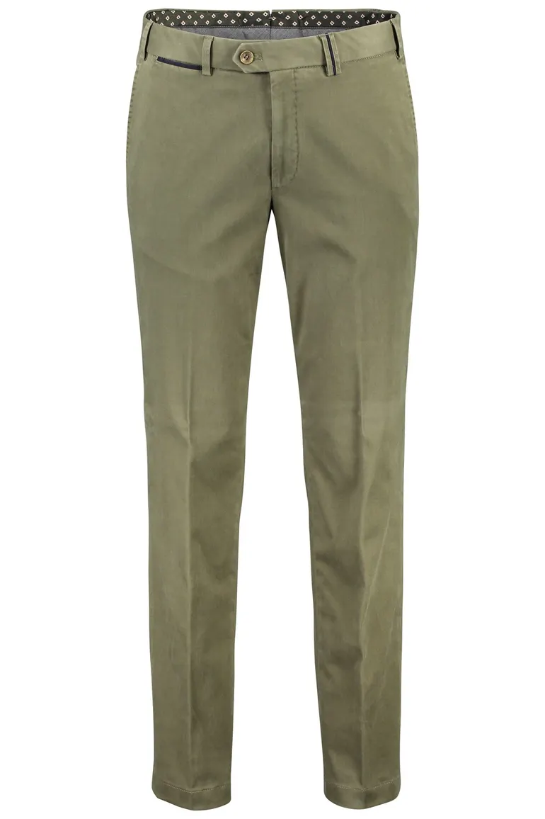 Hiltl katoenen pantalon Peaker-s groen flatfront