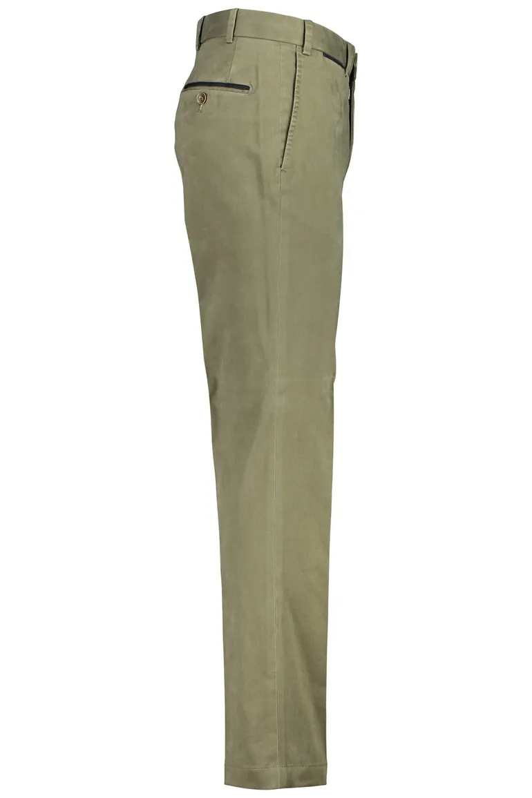 Hiltl katoenen pantalon Peaker-s groen flatfront