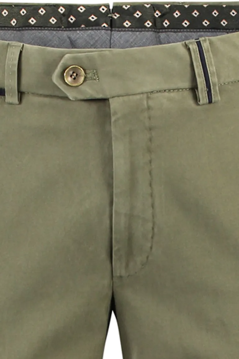 Hiltl katoenen pantalon Peaker-s groen flatfront
