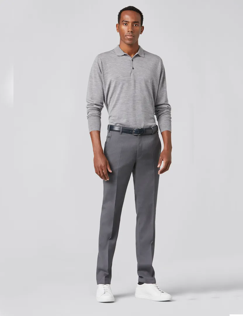 wollen pantalon Meyer Bonn grijs effen wol