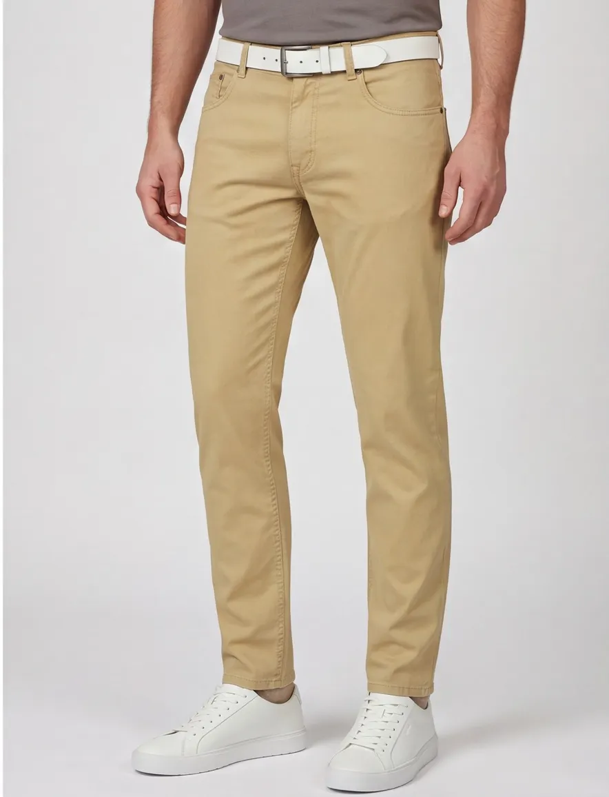 Gardeur Bill-2 broek geel stretch 5-pocket