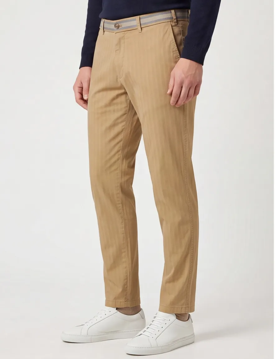 katoenen broek Gardeur bruin effen katoen Sonny
