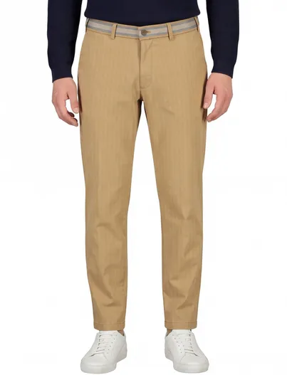 Gardeur Gardeur katoenen broek Sonny bruin effen katoen