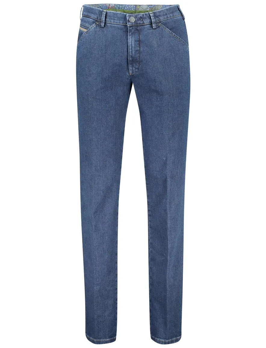 Meyer jeans Chicago blauw effen denim