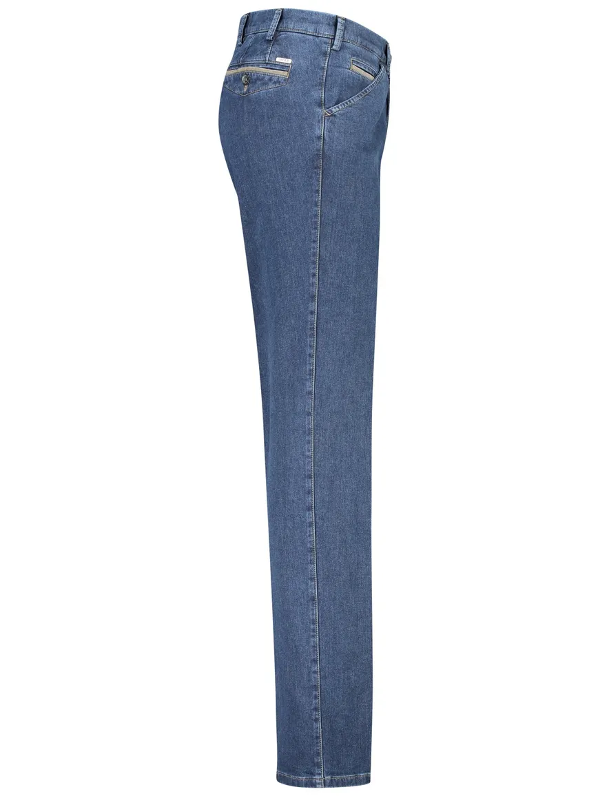 Meyer jeans Chicago blauw effen denim