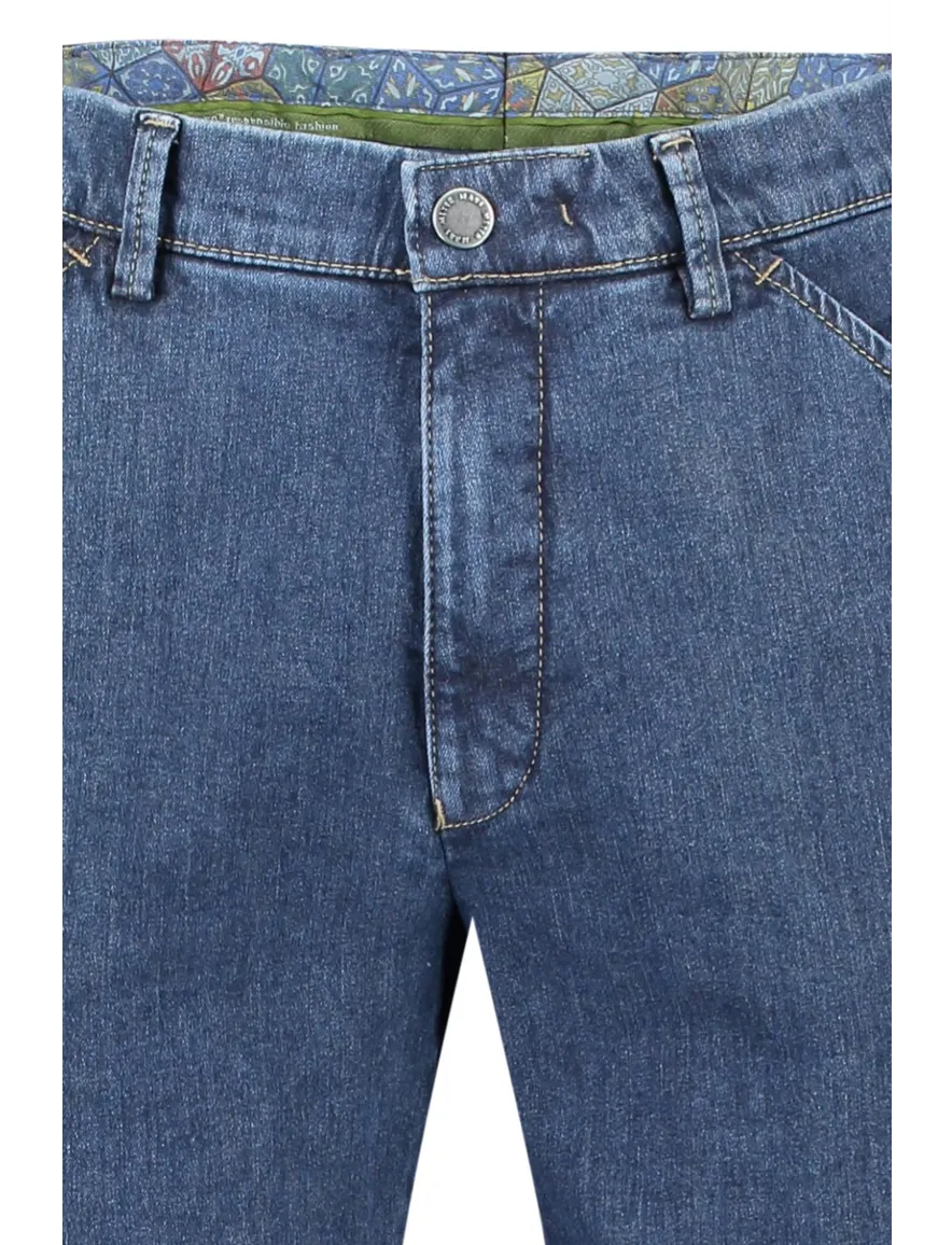 Meyer jeans Chicago blauw effen denim