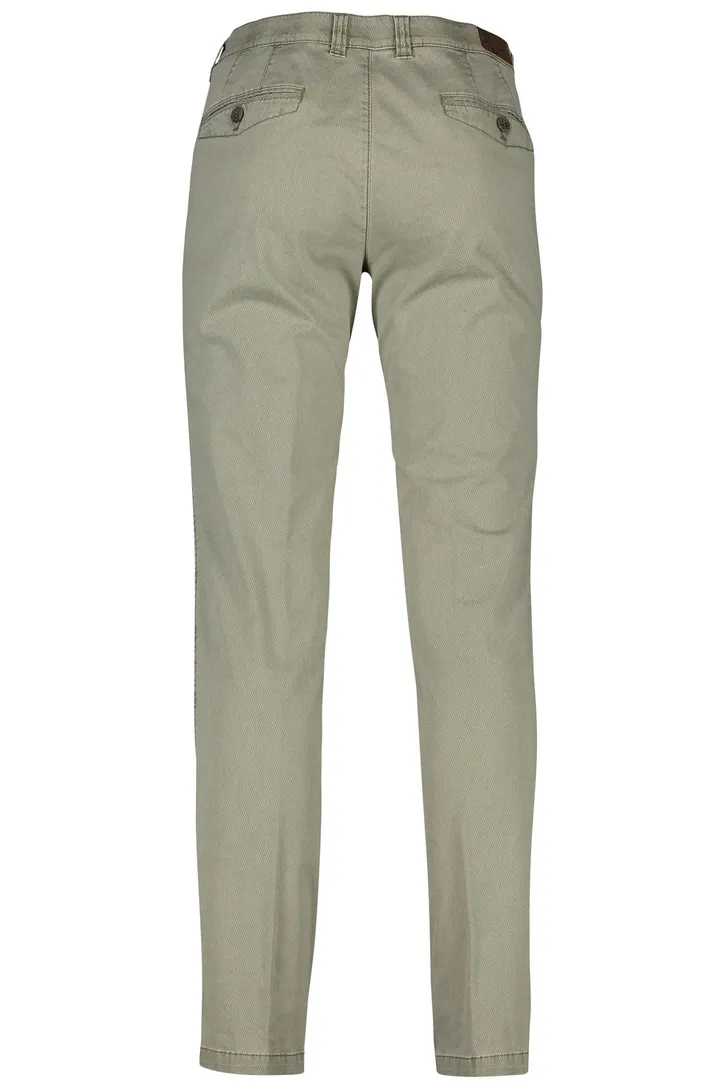 M.E.N.S. pantalon Xtend flatfront modern fit olijfgroen