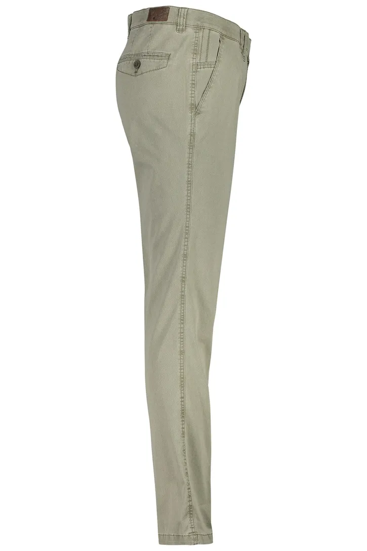 M.E.N.S. pantalon Xtend flatfront modern fit olijfgroen