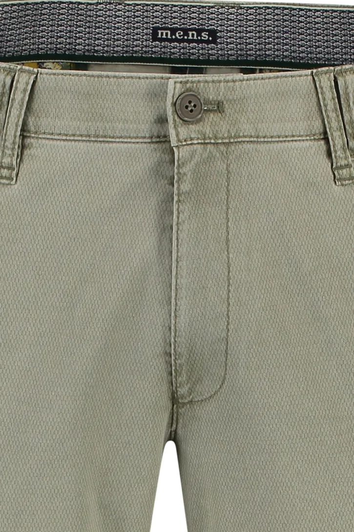 M.E.N.S. pantalon Xtend flatfront modern fit olijfgroen