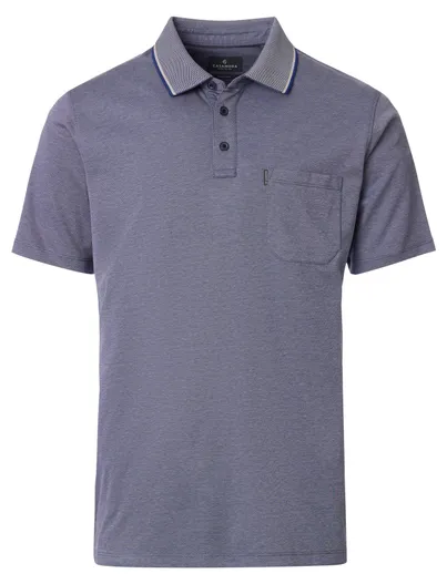 Casa Moda Casa Moda poloshirt korte mouw blauw wijde fit