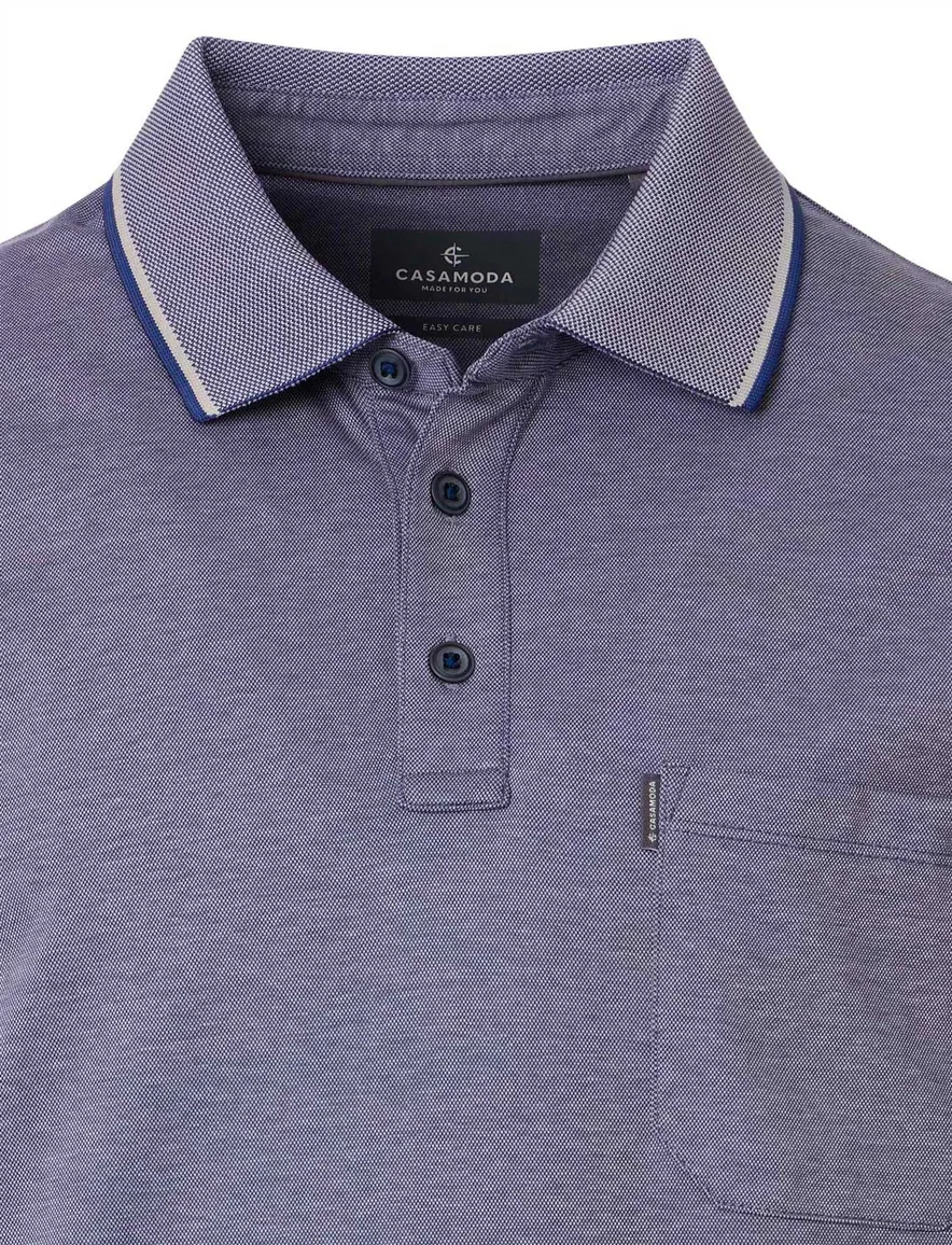 Casa Moda poloshirt korte mouw blauw wijde fit