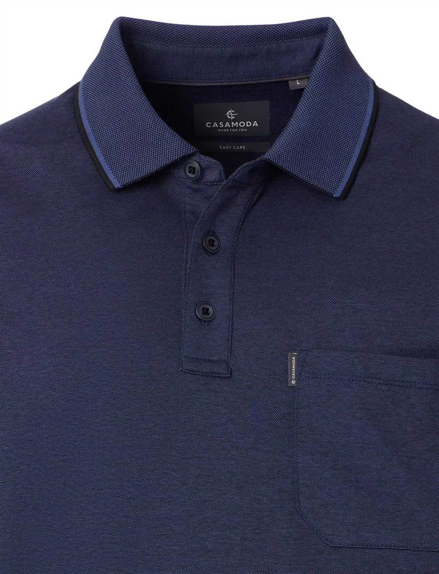 Casa Moda poloshirt borstzak navy